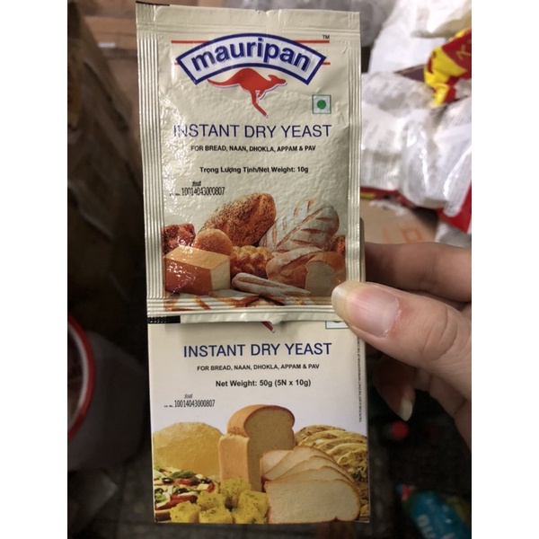 Hộp 5 gói Men mauri 10g 1 gói  date 26/10/2023