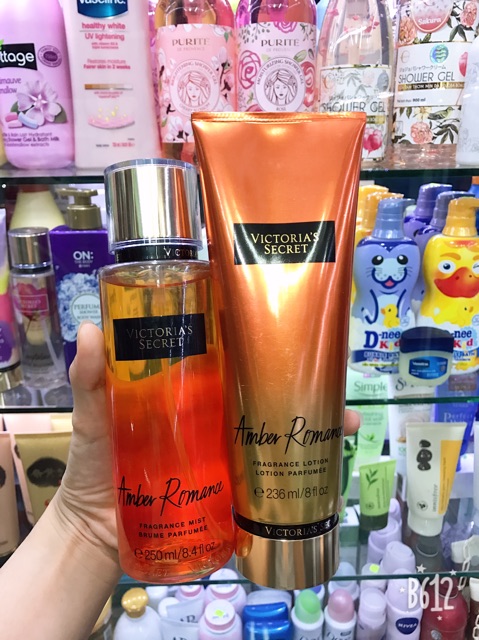 Xịt thơm & Lotion Body Victoria’s Secret mùi Amber Romance