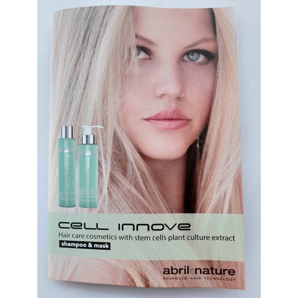 Bộ đôi Dầu gội và mặt nạ trẻ hóa, tái tạo cấu trúc tóc ABRIL ET NATURE STEM CELL BAIN SHAMPOO CELL INNOVE 10ml