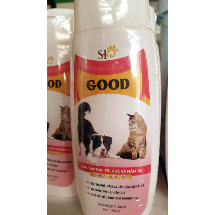 Sữa tắm ghẻ và nấm da cho chó Bio Shampoo 5 Derma chai 150ml, shampoo for pet Good 150ml