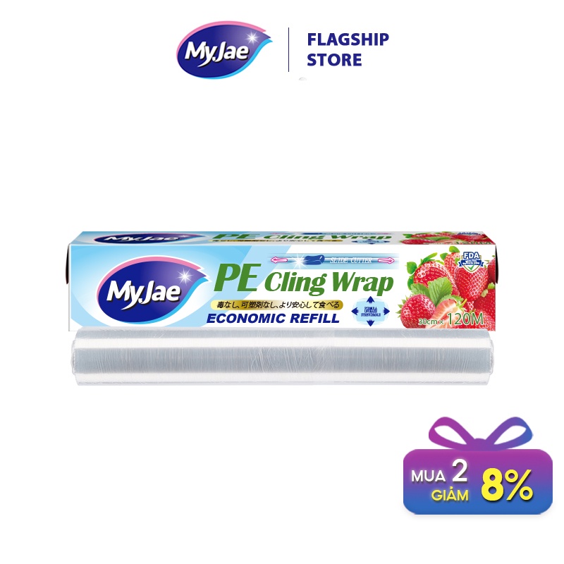 Lõi màng bọc thực phẩm PE MyJae Đài Loan 30cm x 120m bảo quản thực phẩm an toàn tiện lợi