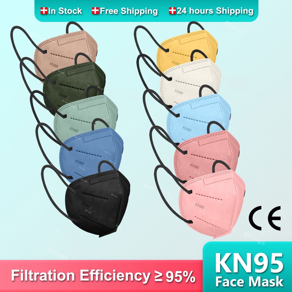 Set 20/50/100 Khẩu Trang Morandi Kn95 5 Lớp Lọc Fpp2 Có Thể Tái Sử Dụng Cho Người Lớn