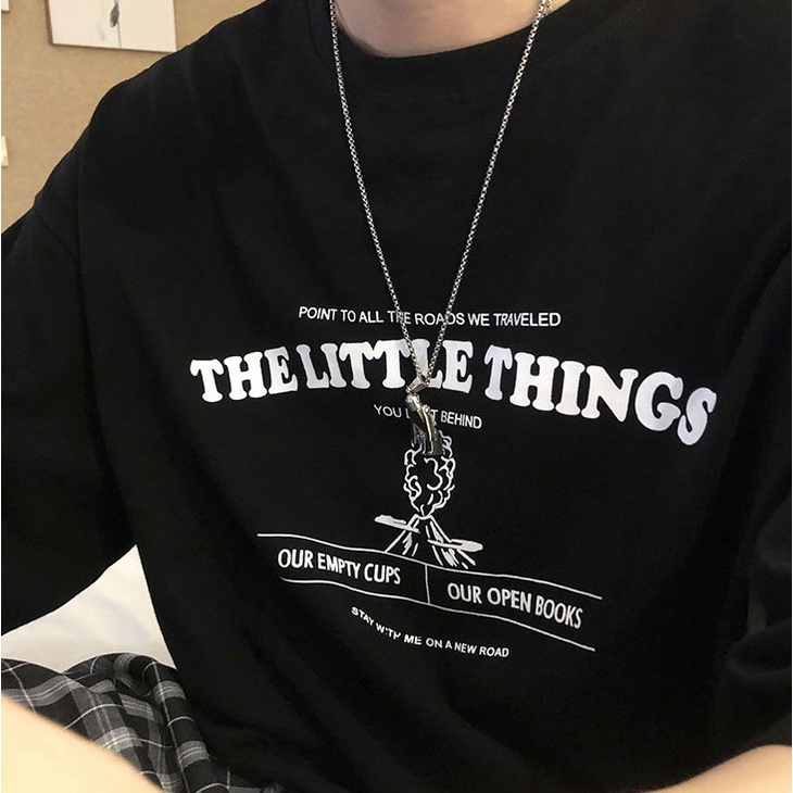 Áo thun phông nam form rộng Familylove - Mẫu áo thun nam tay lỡ  THE LITTLE THING chất Cotton 100% cao cấp