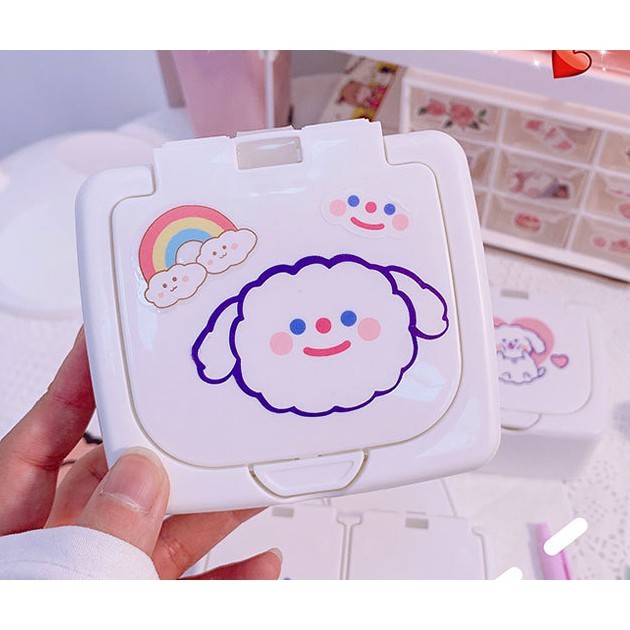 Hộp đựng mini chống bụi dễ thương xinh xắn (Tặng kèm sticker)