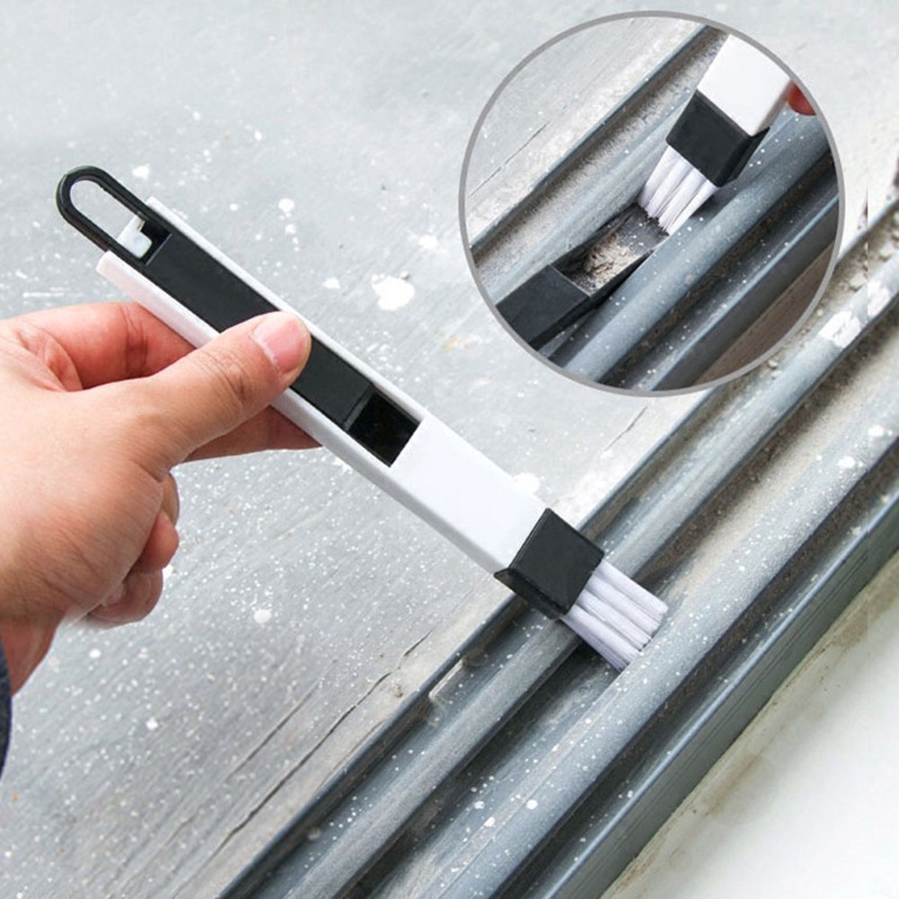 Cọ vệ sinh làm sạch rãnh cửa sổ bàn phím ngăn bàn 2 trong 1 tích hợp đồ hốt bụi bẩn nhỏ gọn tiện lợi