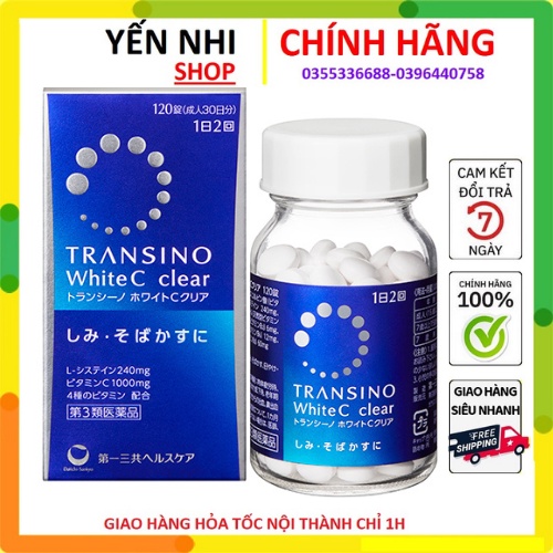 Viên Uống Trắng Da Trasino White C 120 viên