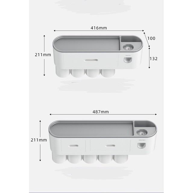 [GIÁ GỐC] Kệ Nhà Tắm Thông Minh OENON tặng Kèm Cốc Hút Từ Tính Bộ Nhả Kem Đánh Răng tự động