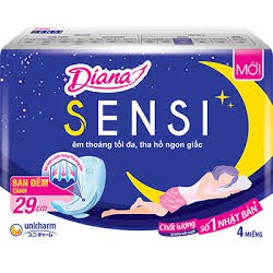 Combo 3 gói---- BVS ban đêm Diana  sensi   night có cánh >>>29CM (4 Mmiếng /gói * 3 gói)