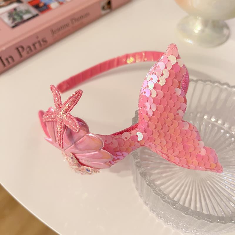 Kẹp Tóc Hình Vỏ Sò / Sao Biển Đính Kim Sa Lấp Lánh Dễ Thương Cho Bé Gái