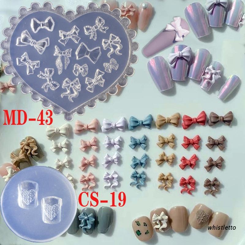 Khuôn silicone tạo hình nơ trang trí móng 3d