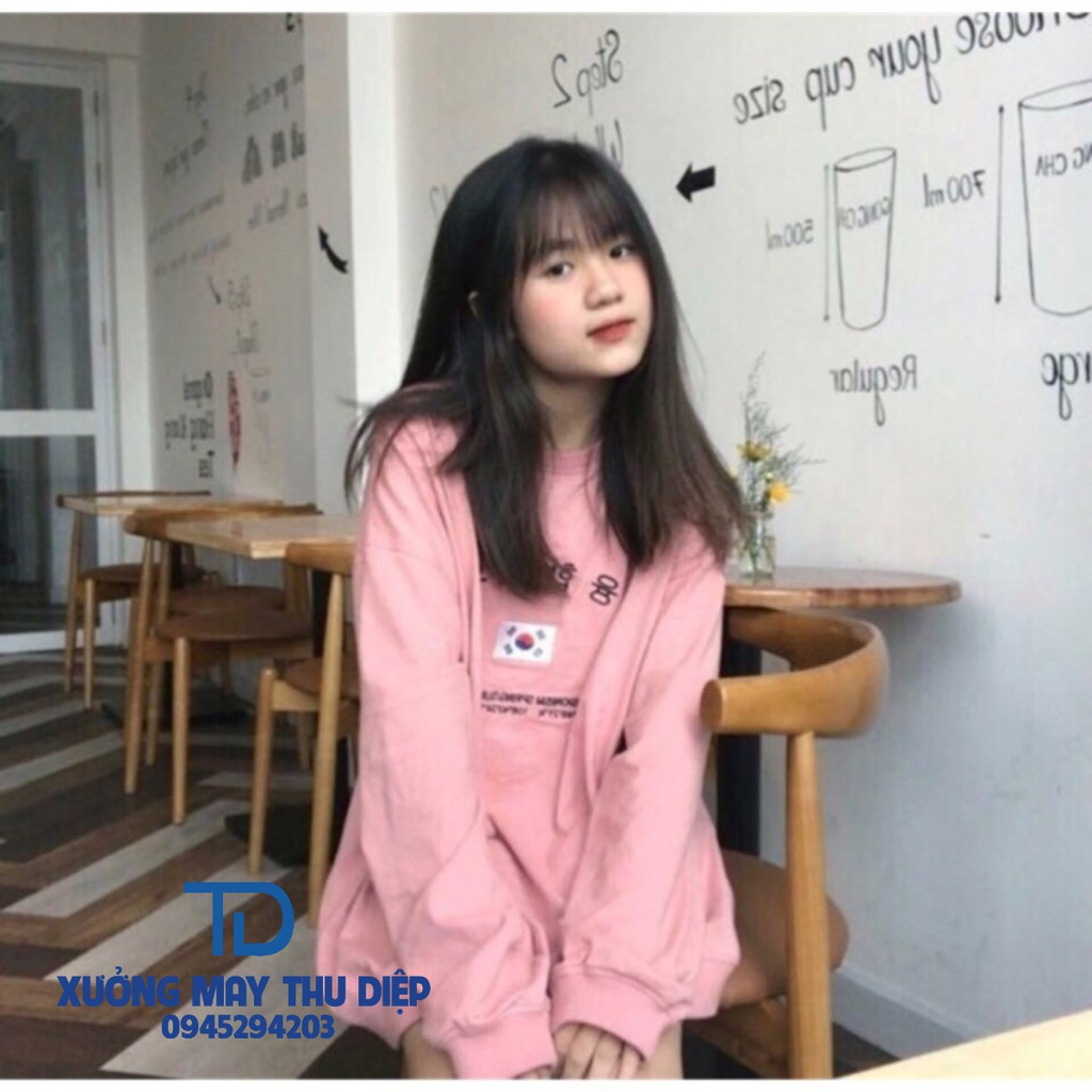 ÁO THỤNG NỮ áo cờ hàn hồng