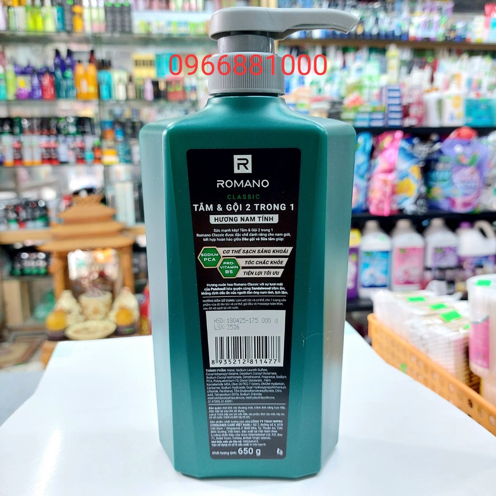 Tắm Gội Romano 2in1 650g Classic