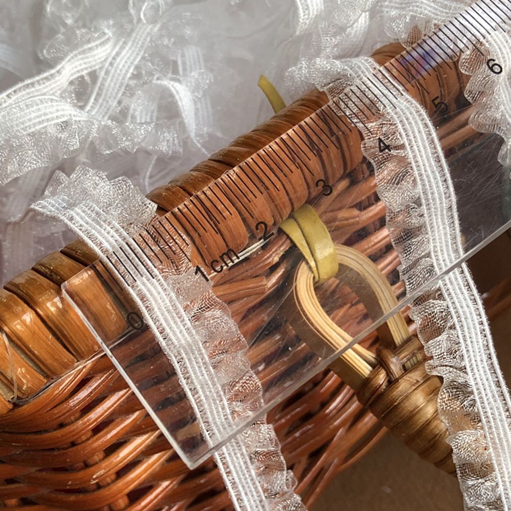 Dây ruy băng ren trắng co giãn dùng may trang trí quần áo búp bê thủ công chuyên nghiệp