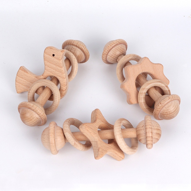 Lục lạc gỗ sồi gặm nướu cho bé