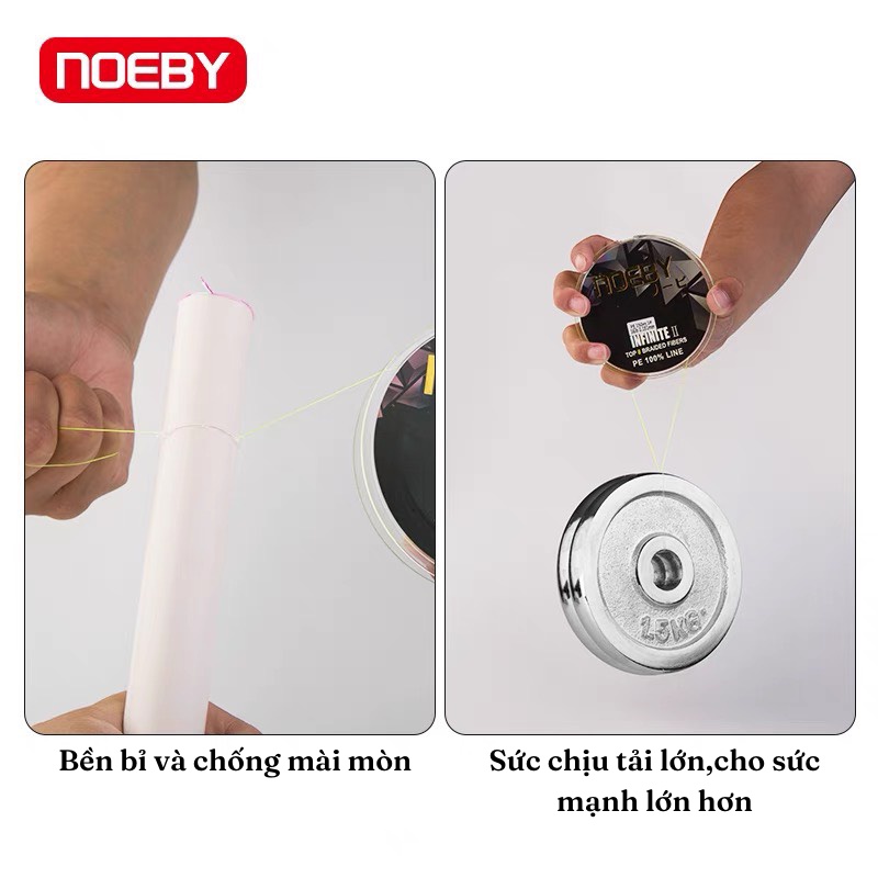 Dù Câu Cá cao cấp PE NoeBy Infinite II 7 màu , chống sước , chống sờn , chìm lửng , sức tải khủng ( đồ câu coye )