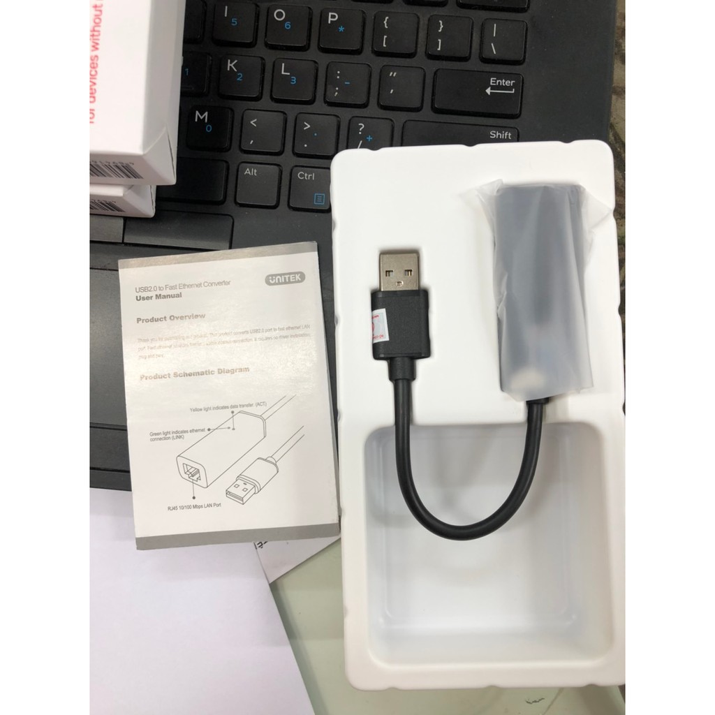 USB Ra Lan UNITEK Y1468 .Cáp USB 2.0 -> LAN UNITEK - Chính Hãng 100%, Bảo Hành 12 Tháng - 1 Đổi 1