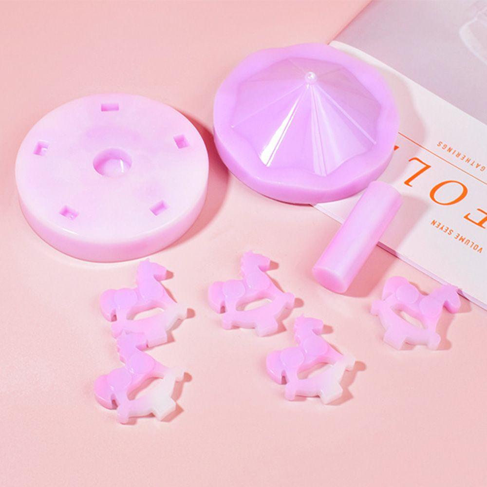LANSEL Khuôn Silicone Làm Vòng Quay Ngựa Gỗ DIY Trang Trí Nhà Cửa