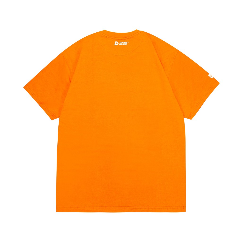 Áo thun form rộng nam nữ tay lỡ Davies - áo phông basic tee màu cam Box Logo. | BigBuy360 - bigbuy360.vn