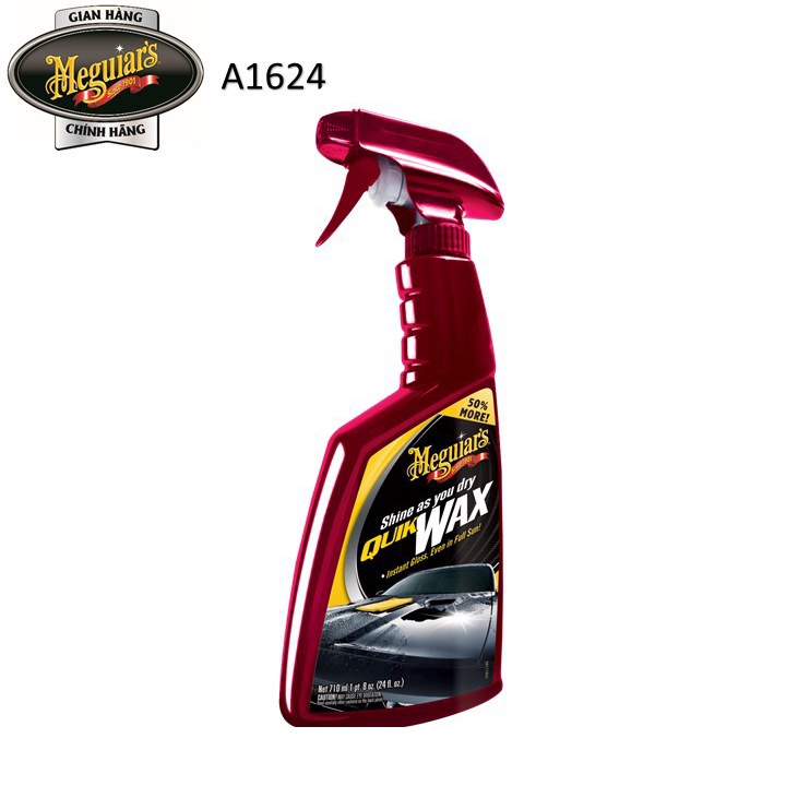 [Mã LT50 giảm 50k đơn 250k] Meguiar's Wax bóng nhanh cho sơn dòng Cleaner - Quick Wax - A1624, 710 ml, 24 oz