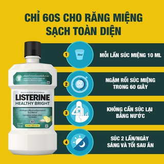 Nước súc miệng giúp răng trắng sáng tự nhiên listerine healthy bright - ảnh sản phẩm 7