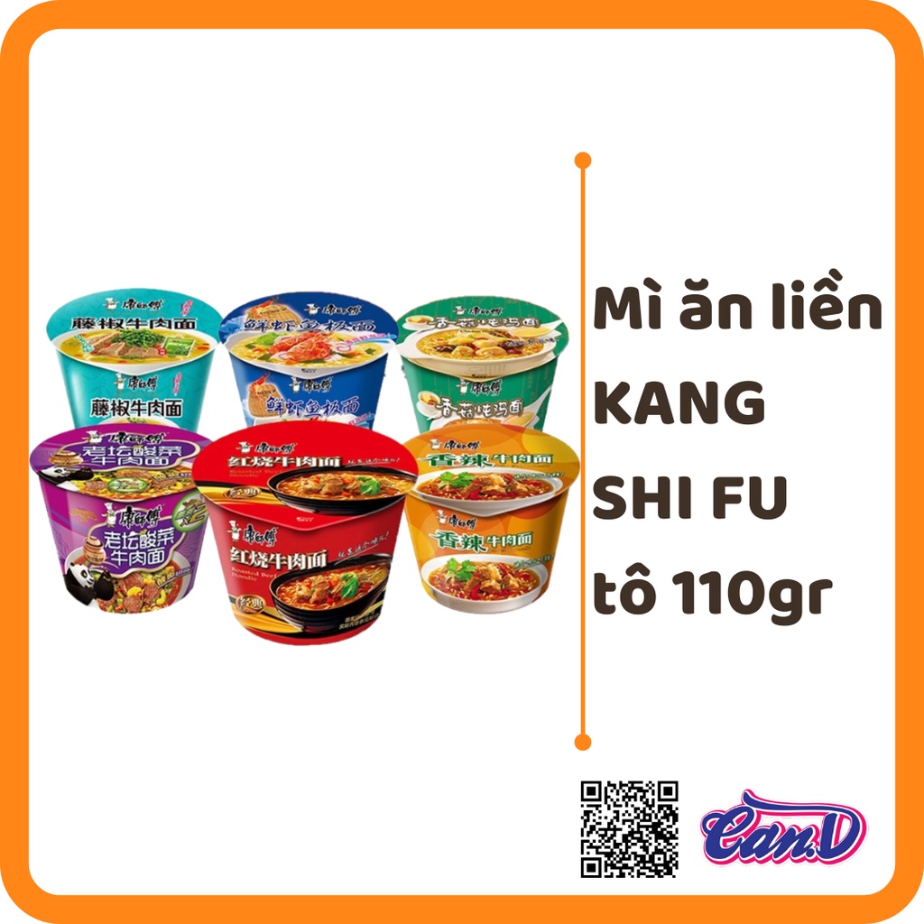 (3 vị) Mì ăn liền KANG SHI FU tô 110gr