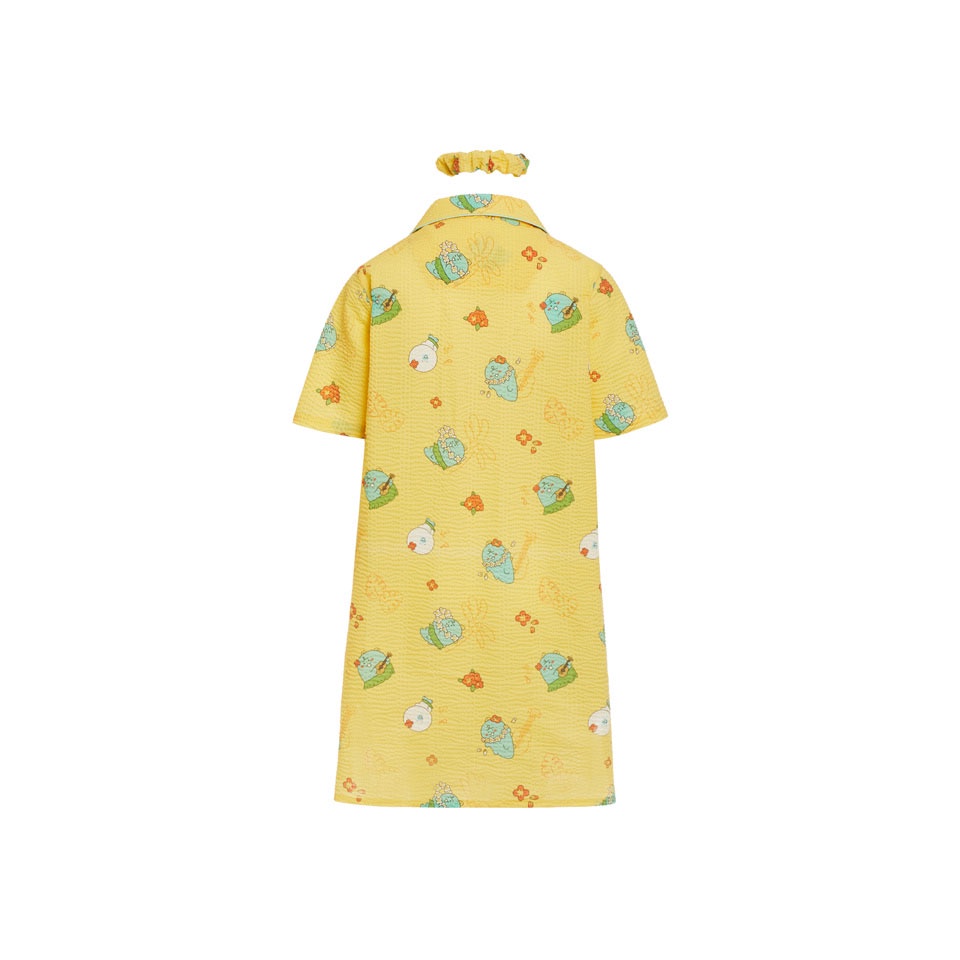 Váy Pyjama làm mát nữ Kakao Friends Jordy &amp; Niniz kèm dây buộc tóc