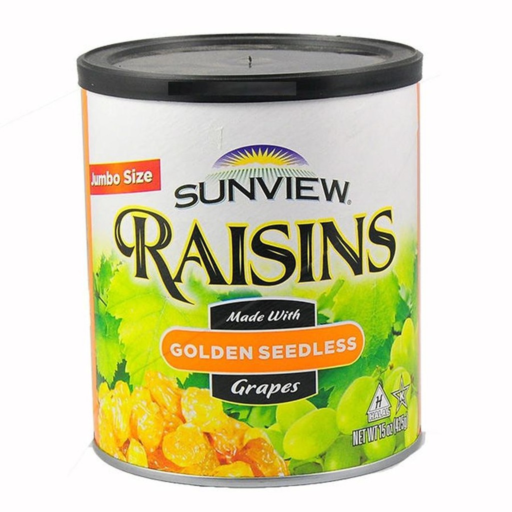 Nho Khô Mỹ Không Hạt Sunview Raisins (Nho Vàng) 425g/Hộp
