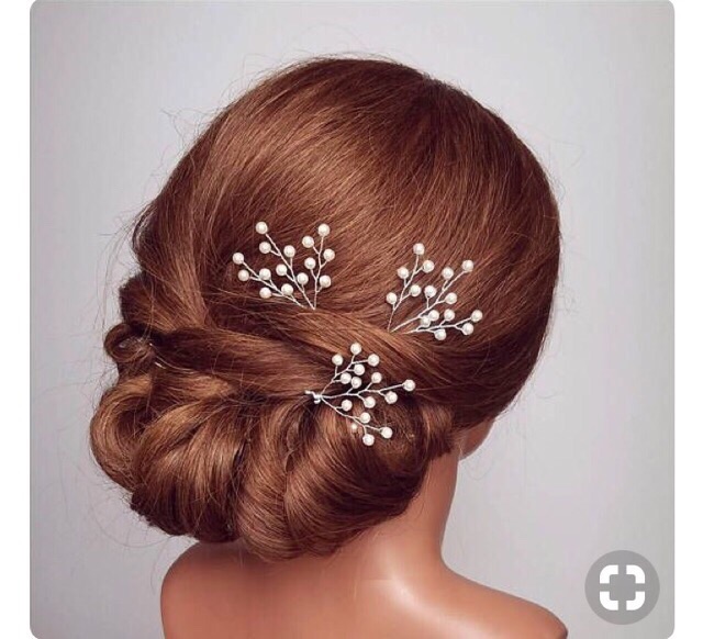 Phụ kiện cưới trâm hạt ngọc cài tóc cô dâu mix pha lê 1 chiếc