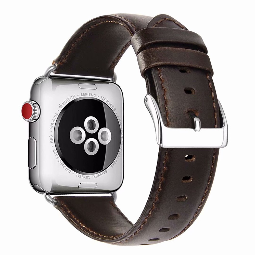 Dây đeo đồng hồ bằng da ngựa thay thế cao cấp thích hợp cho Apple Watch dòng 6/Se/5/4/3/2/1 Iwatch 38mm 42mm 40mm 44mm