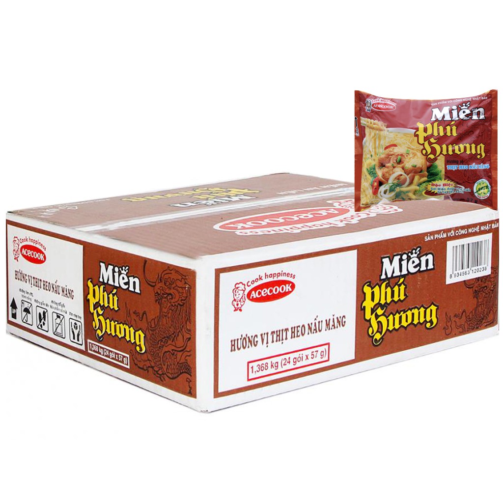 Miến PHÚ HƯƠNG ( Thịt Bằm,Sườn heo,Lẩu thái tôm,Heo nấu măng ) 58g