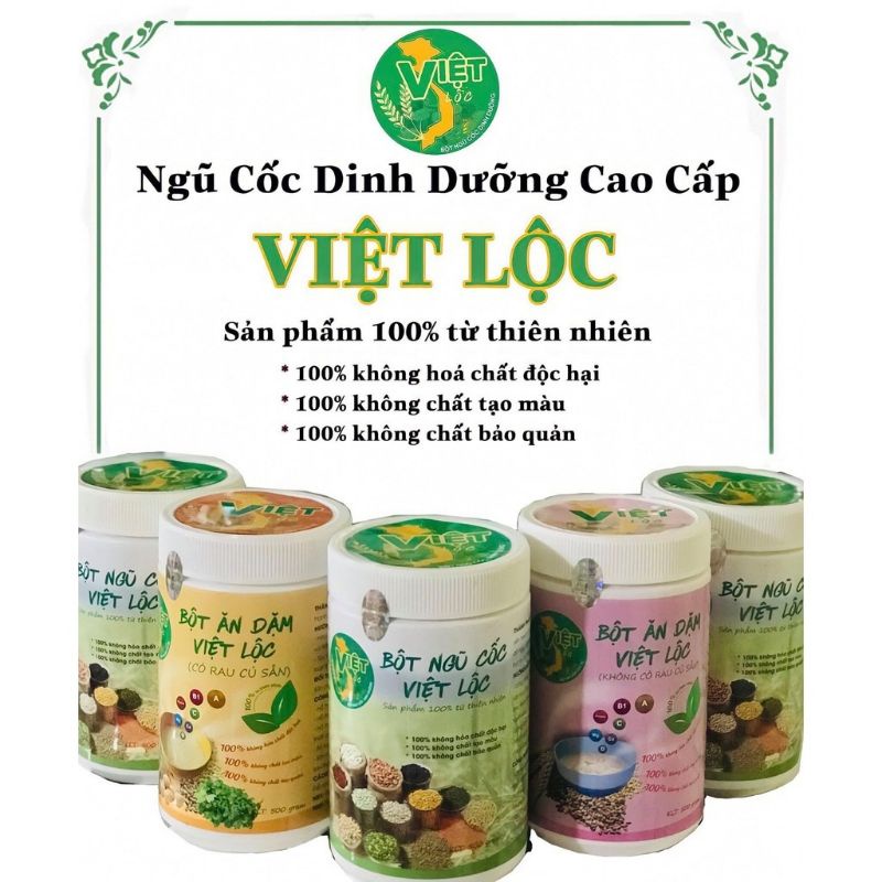 Bột ngũ cốc Việt Lộc - Bột ăn dặm Việt Lộc - Ngũ cốc bầu - lợi sữa