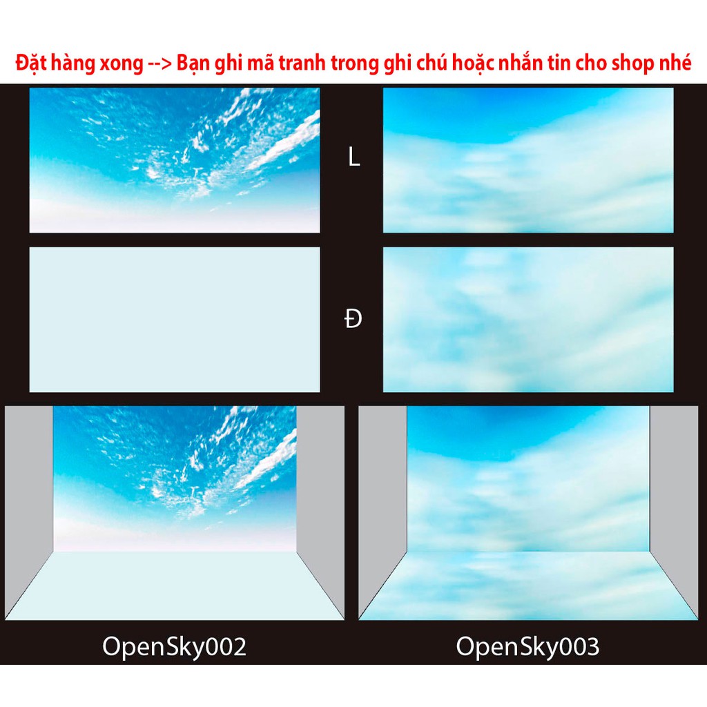 Tranh hồ cá Open Sky Bầu Trời Mở có keo sẵn