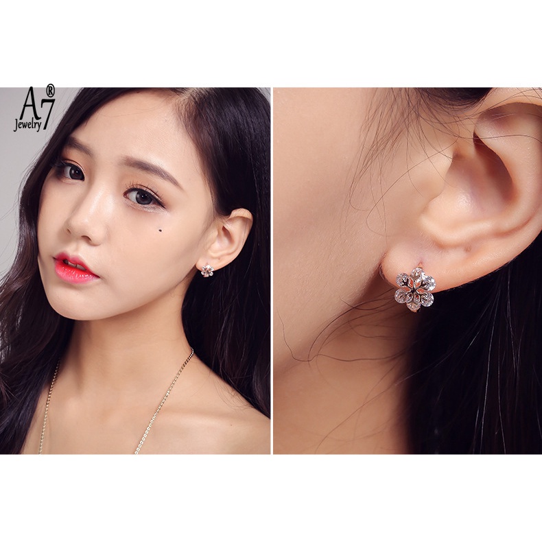 Bông tai mạ bạc 925 hình hoa tuyết thiết kế đơn giản thời trang cho nữ