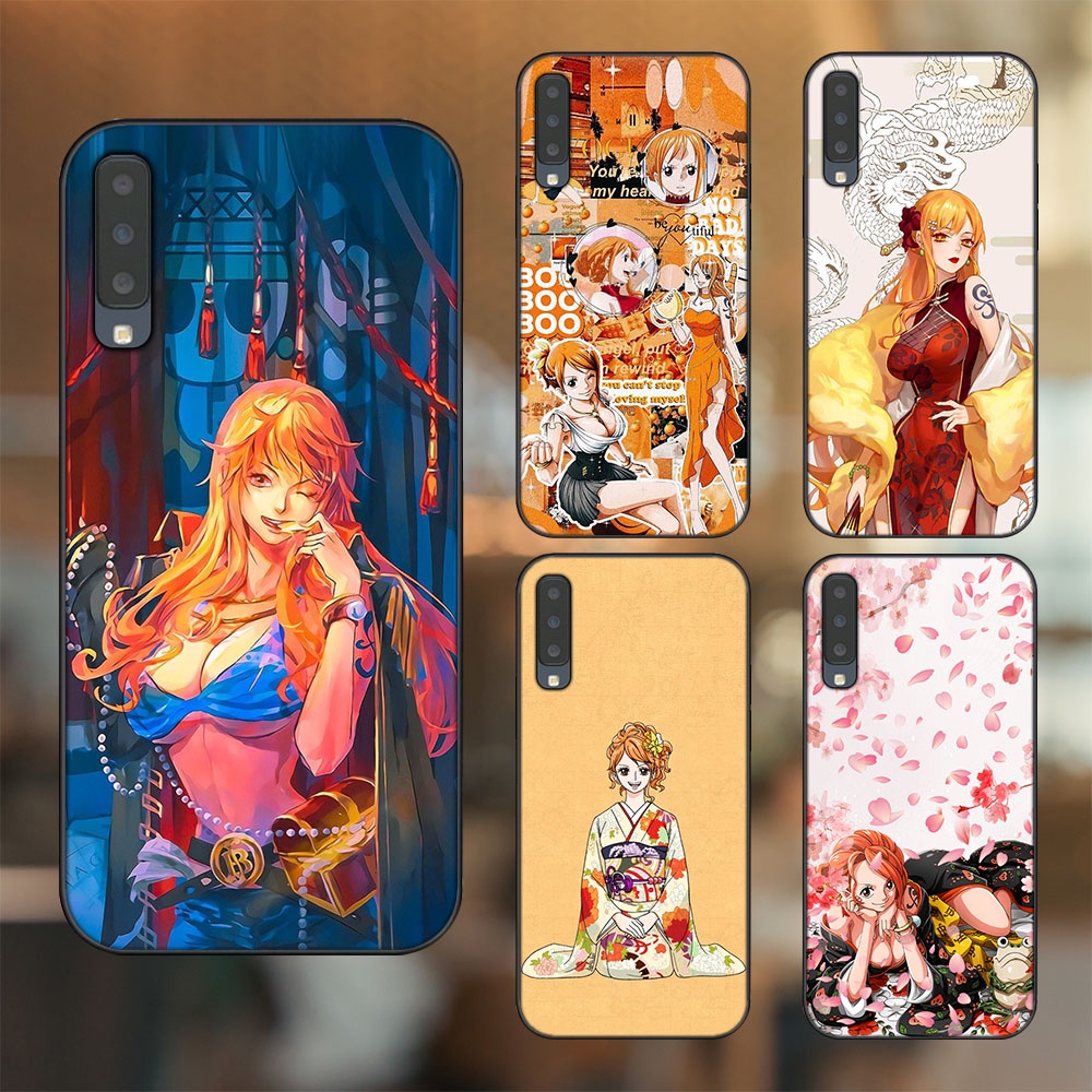 Ốp lưng Samsung A7 2018 viền đen in hình Nami One Piece Đảo Hải Tặc