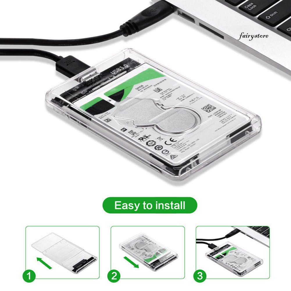 Vỏ Ổ Cứng Trong Suốt 2.5 Inch Ssd Usb 3.0 Sang Sata