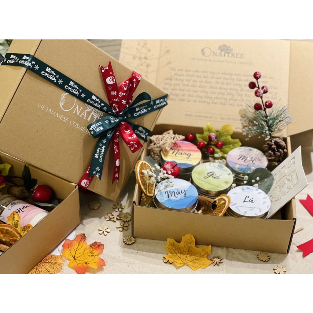 Set quà nến thơm tặng giáng sinh OnaTree