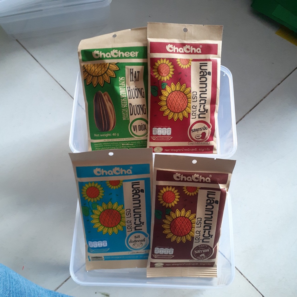 HẠT HƯỚNG DƯƠNG CHACHEER BỊCH 40G VỊ DỪA/NGUYÊN VỊ