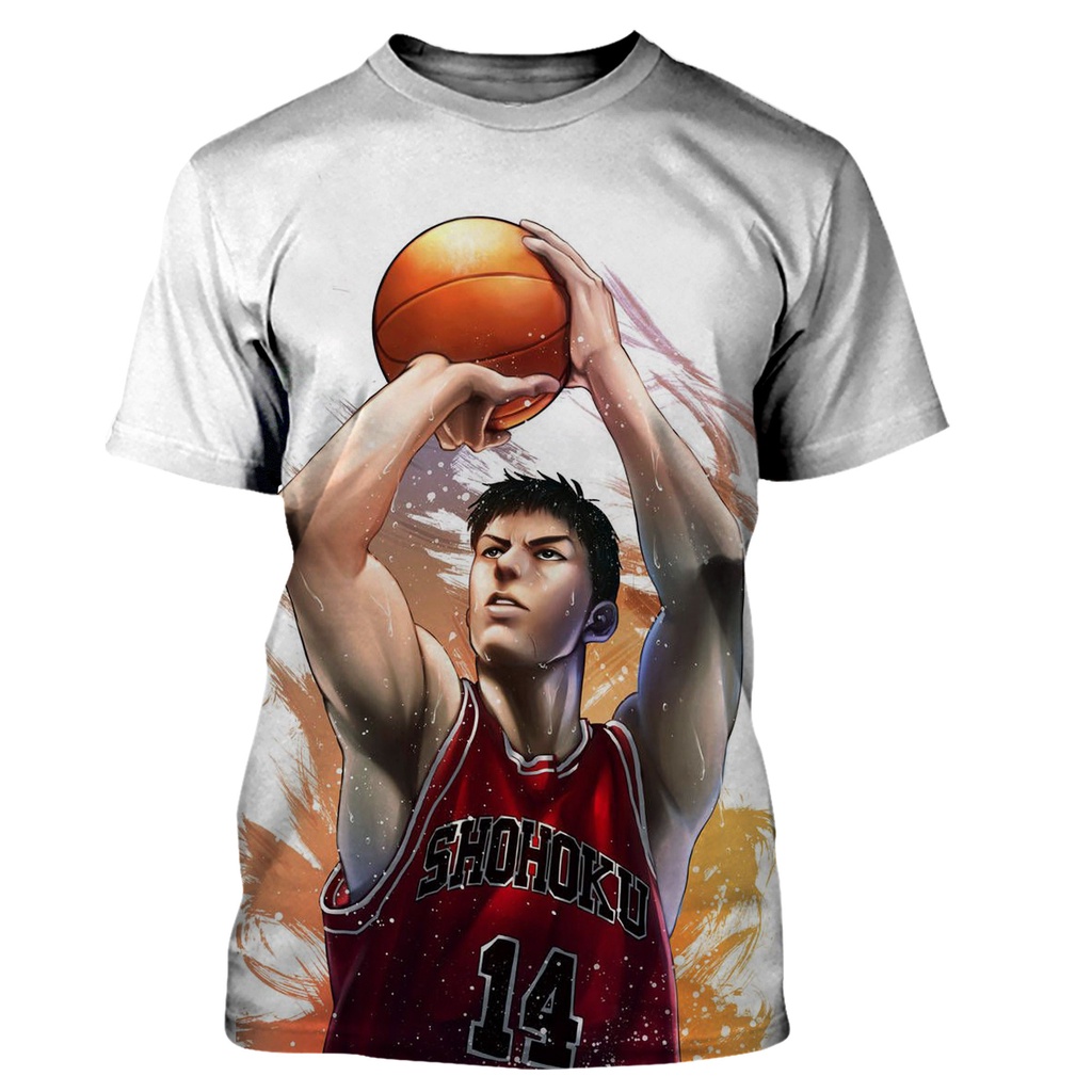 Áo Thun Tay Ngắn In Hình Slam Dunk 3D Cá Tính Cho Nam