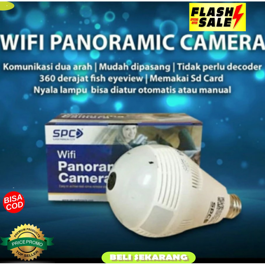 Camera Ip Wifi Hình Bóng Đèn Xoay 360 Độ V380