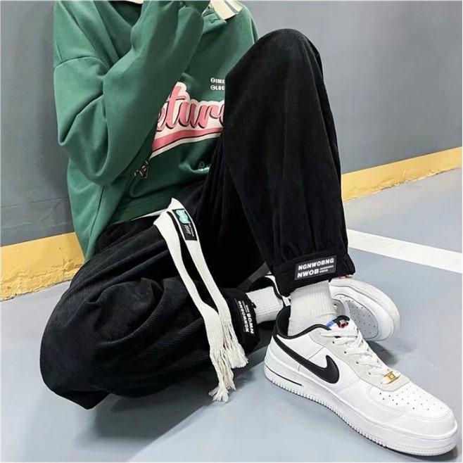 [sale xả kho] Quần nhung jogger nam nữ unisex lưng chun màu đen xám sữa bo gấu đẹp quảng châu cao cấp pon.mens