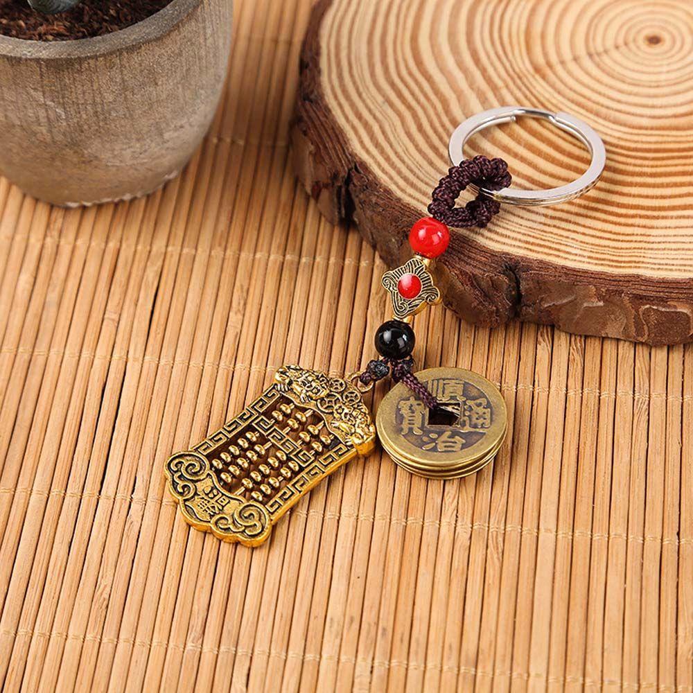 Móc Chìa Khóa Xe Hơi Bằng Đồng Thau May Mắn Phong Thủy Cổ Điển