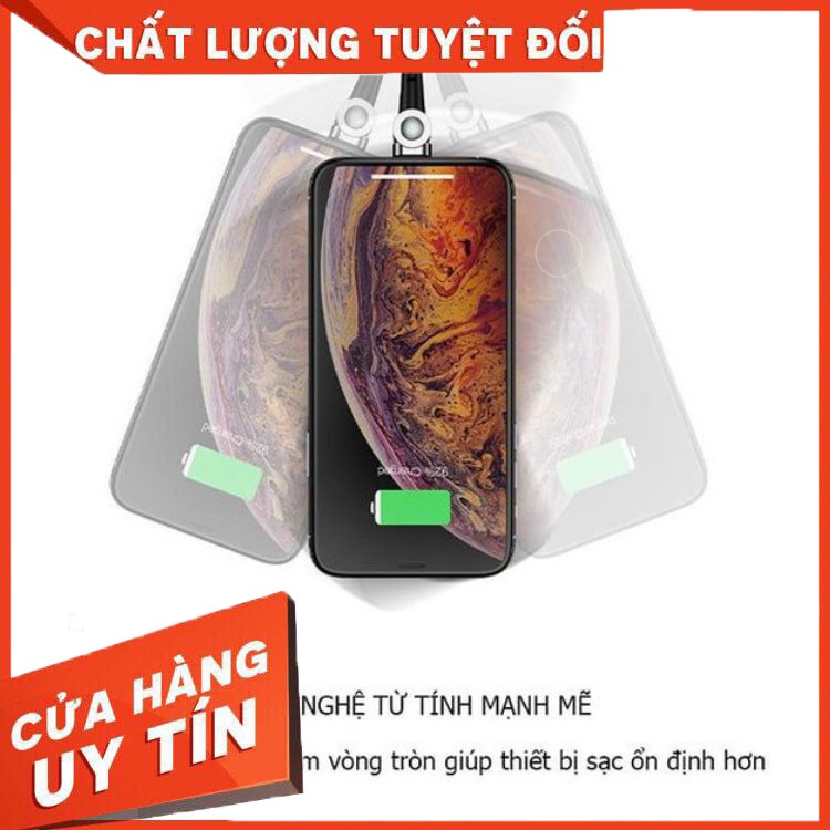 [ SIÊU PHẨM ] SẠC NAM CHÂM THÔNG MINH 180º - CHỐNG VƯỚNG TAY XOAY 180º - 3 ĐẦU SẠC IPHONE/ANDROID/TYPE-C