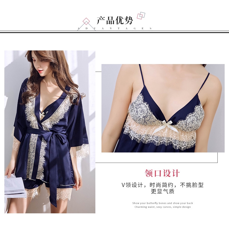 Bộ Đồ Ngủ Pijama   Món Cổ Chữ V Thoáng Hơi Quyến Rũ Cho Nữ | BigBuy360 - bigbuy360.vn