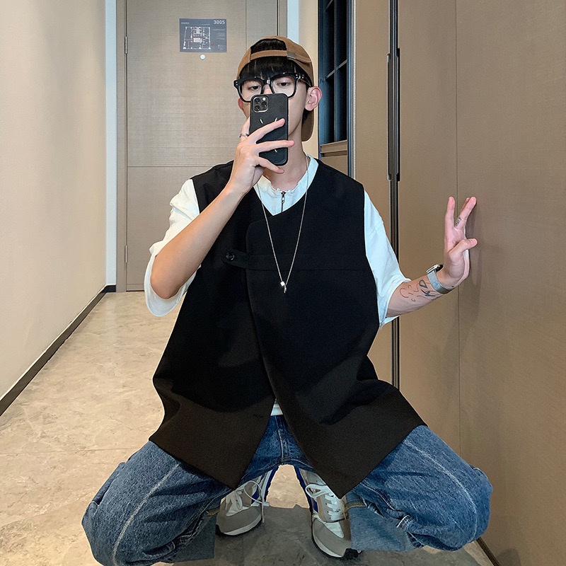 Áo Gile không tay Unisex form rộng kiẻu dáng hàn quốc feedback ở cuối