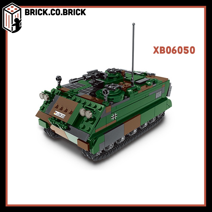 Mô Hình Đồ Chơi Lắp Ráp Xe Vận Chuyển Bọc Thép Army Military Xếp Hình Sáng Tạo Moc Xe Tăng đức MTW M113 XB06050