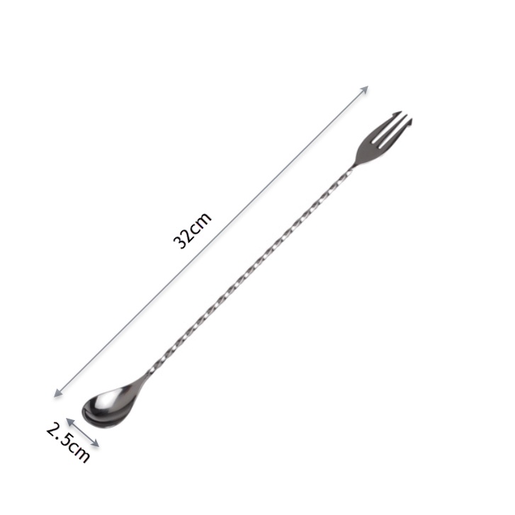 Muỗng Khuấy Bar Spoon Inox 2 Đầu