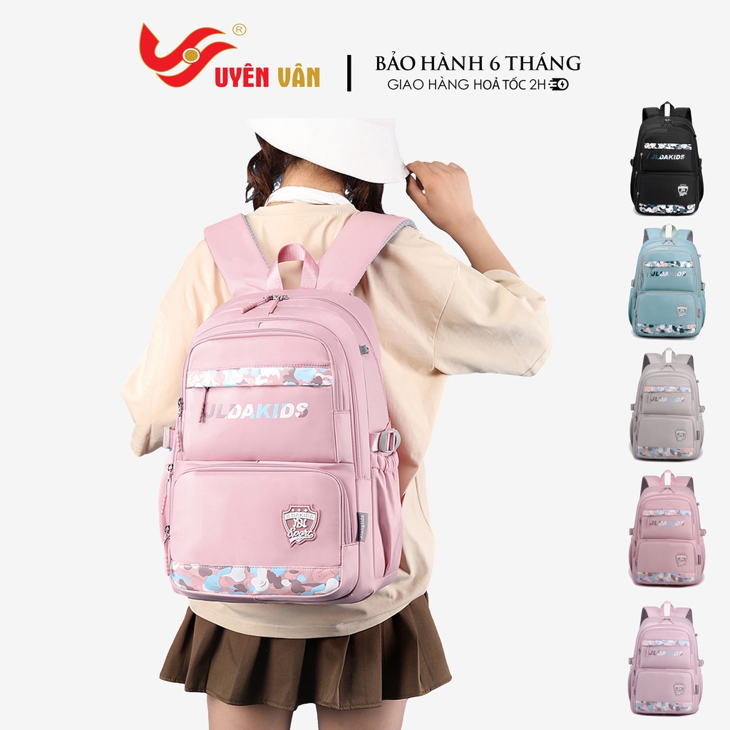 Balo ulzzang học sinh sinh viên màu pastel thời trang unisex nam nữ đi học vải nylon chống nước nhiều ngăn 9475