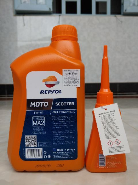 Nhớt Repsol Scooter 5W40 1L Và Nhớt Hộp Số Repsol Gear Oil 80W90 120ML