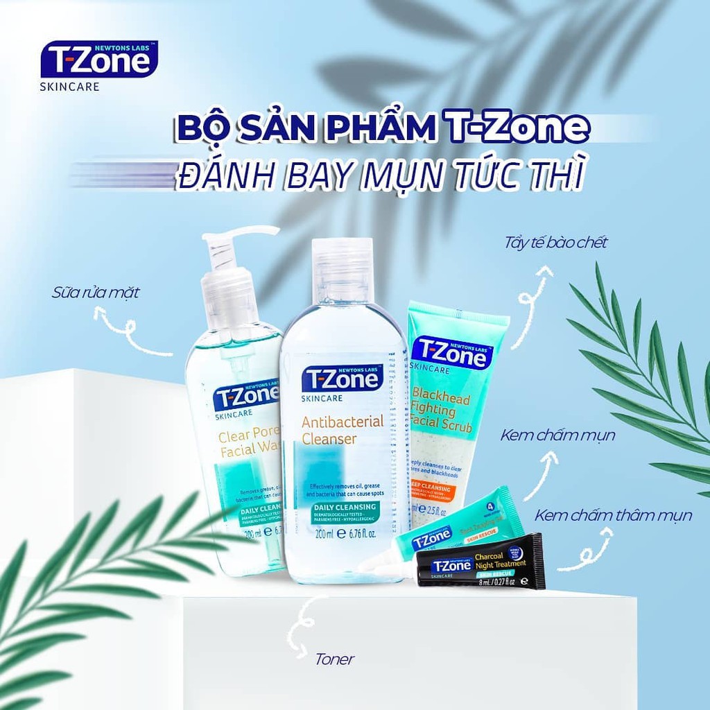 [Đại Lý Chính Thức] Toner Làm Sạch, Diệt Khuẩn Tinh Chất Tràm Trà TZone Antibacterial Cleanser 200ml