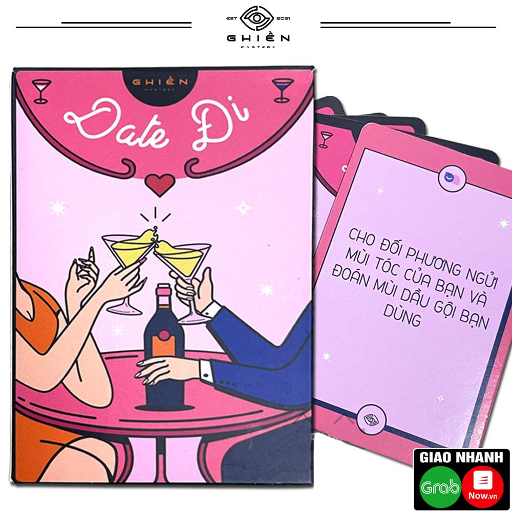 ✧⊕✢Bộ bài Drinking Game "Date Đi" cho cặp đôi tìm hiểu, hẹn hò, nhóm bạn đi chơi 40 lá | Ghiền Mystery